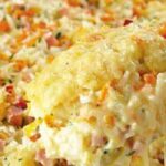 Arroz de forno com presunto e queijo