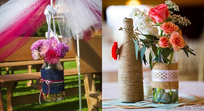 Diy garrafas e vidros para decorar