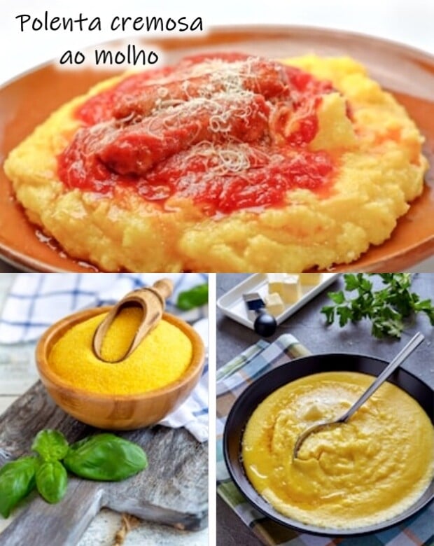 Polenta cremosa ao molho