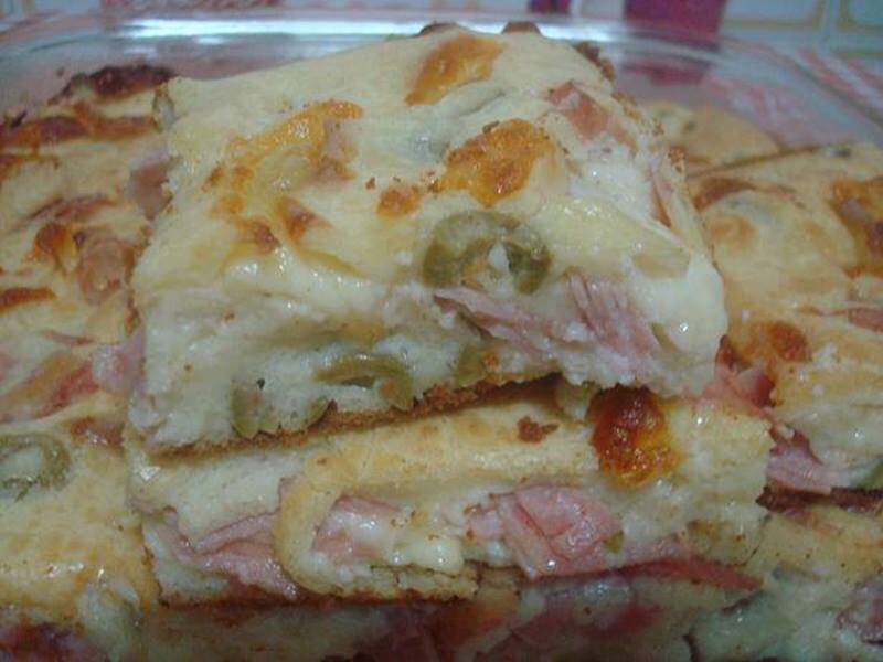Torta de Queijo, presunto e frango