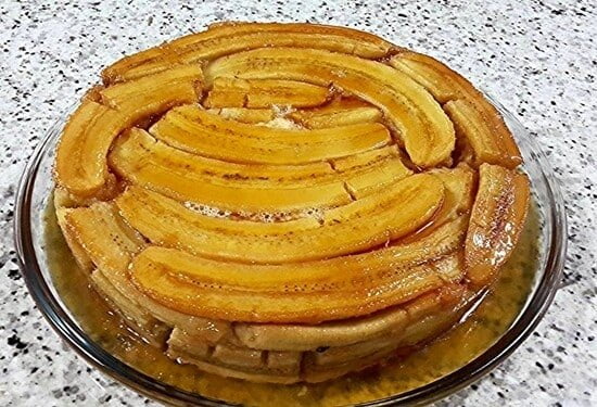 receita de bolo de banana caramelizado