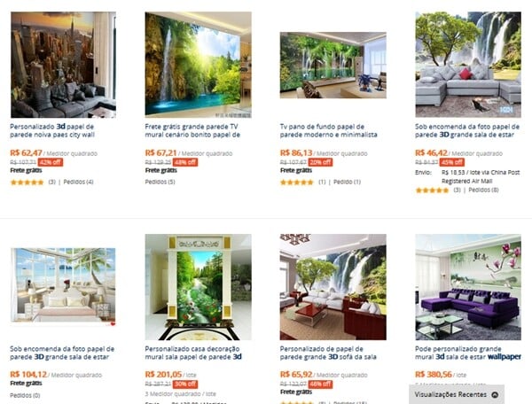 papel de parede do aliExpress