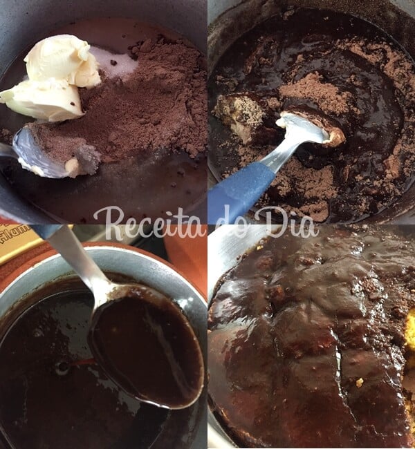 Cobertura de chocolate durinha para bolos
