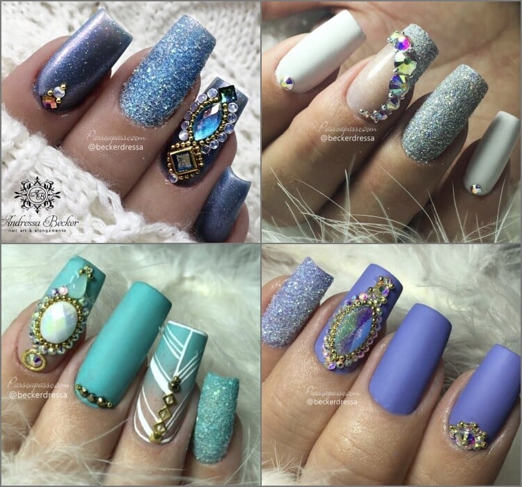 UNHAS DECORADAS COM PEDRAS
