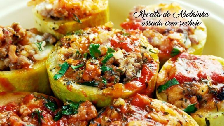 Receita de Abobrinha assada com recheio