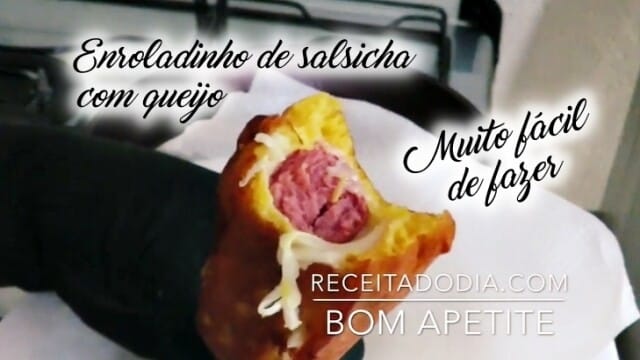 Receita de enroladinho de salsicha com queijo