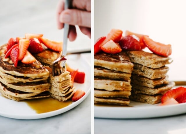 Panquecas de aveia em flocos